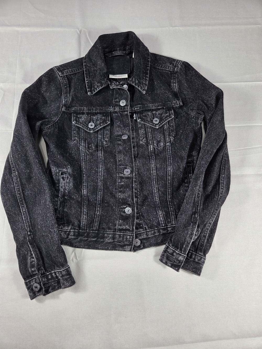 Levi's Premium Black Acid Wash Trucker Jacket XS